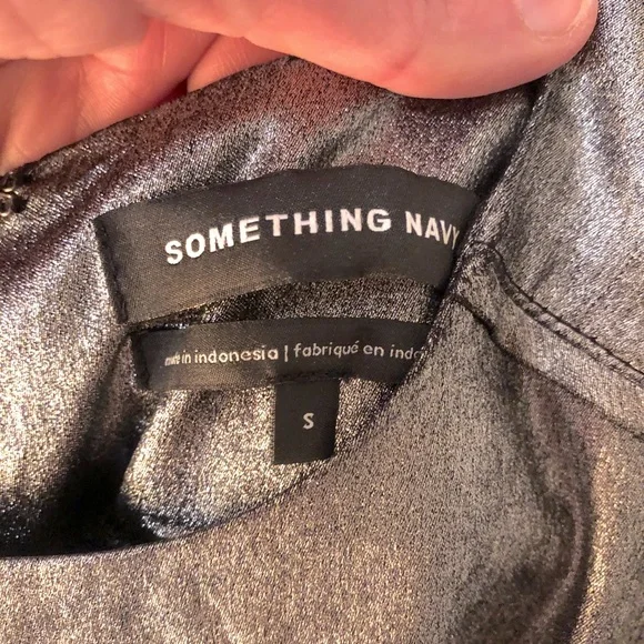 Something Navy long sleeve foil dress - Picture 8 of 8